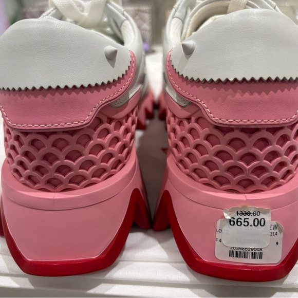 Christian Louboutin White and Pink Zigzag Sneakers - BrandNew - Picture 3 of 7